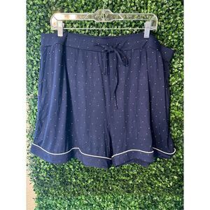 Cozy Earth Pajama Shorts Womens 3XL XXXL Blue White Dot Bamboo Stretch Knit NEW